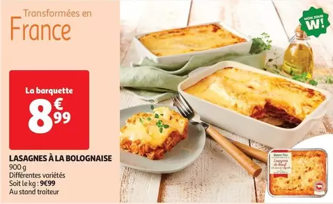 Lasagnes À La Bolognaise offre à 8,99€ sur Auchan Hypermarché