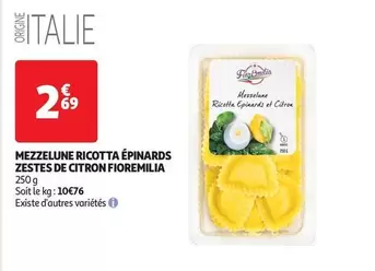 Mezzelune Ricotta Epinards offre à 2,69€ sur Auchan Hypermarché
