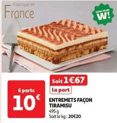 Entremets Façon Tiramisu offre à 1,67€ sur Auchan Hypermarché