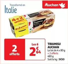 Auchan - Tiramisu offre à 2,64€ sur Auchan Hypermarché