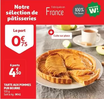 Tarte Aux Pommes Pur Beurre offre à 0,75€ sur Auchan Hypermarché