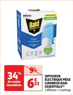 Raid - Diffuseur Électrique Piège Lumineux Essentials offre à 6,53€ sur Auchan Hypermarché