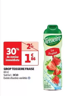 Teisseire - Sirop Fraise offre à 1,86€ sur Auchan Hypermarché