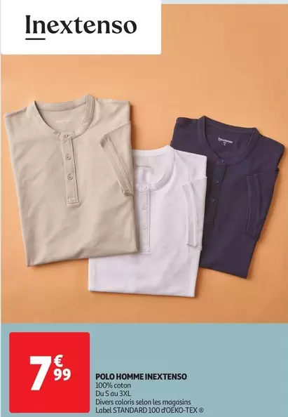 Inextenso - Polo Homme offre à 7,99€ sur Auchan Hypermarché