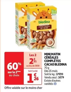 Blédina - Mini Matin Céréales Complètes offre à 1,26€ sur Auchan Hypermarché