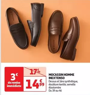 Inextenso - Mocassin Homme offre à 14,99€ sur Auchan Hypermarché