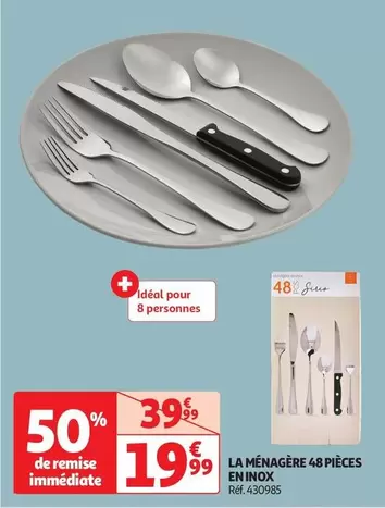 La Menagere 48 Pièces En Inox offre à 19,99€ sur Auchan Hypermarché