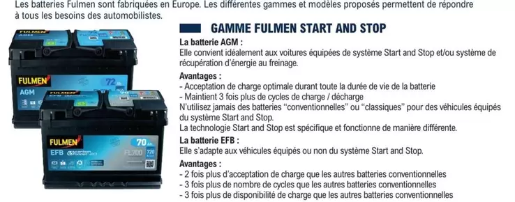 TOUS - Fumen Start And Stop offre sur E.Leclerc L'Auto