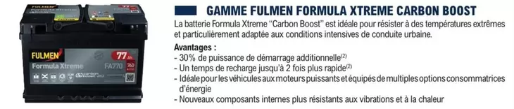 Boost - gamme Fulmen Formula Xtreme Carbon offre sur E.Leclerc L'Auto