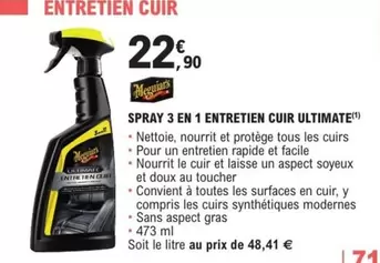 TOUS - Spray 3 En 1 Entretien Cuir Ultimate offre à 22,9€ sur E.Leclerc L'Auto