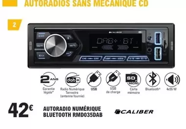 Caliber - Autoradio Numérique Bluetooth Rmd035dab offre à 42€ sur E.Leclerc L'Auto