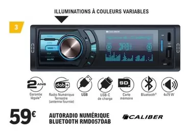 Caliber - Autoradio Numerique Bluetooth Rmd057dab offre à 59€ sur E.Leclerc L'Auto