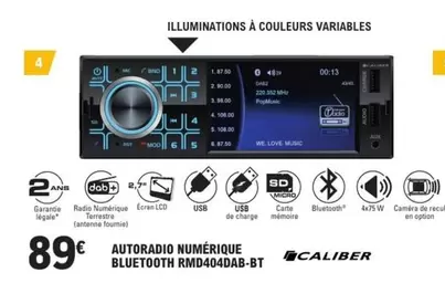 Caliber - Autoradio Numérique Bluetooth Rmd40404dab-bt offre à 89€ sur E.Leclerc L'Auto