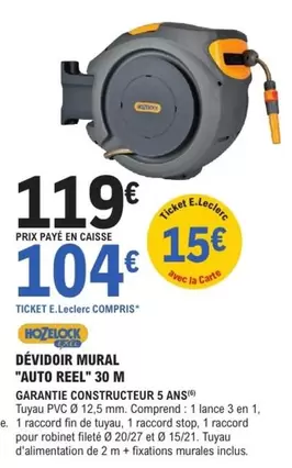 E.Leclerc - Dévidoir Mural "auto Reel" 30 M offre à 119€ sur E.Leclerc Brico