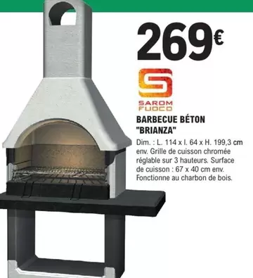 Dim - Barbecue Béton "brianza" offre à 269€ sur E.Leclerc Brico