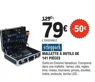 Scheppach - Mallette A Outils De 141 Pièces offre à 79€ sur E.Leclerc Brico