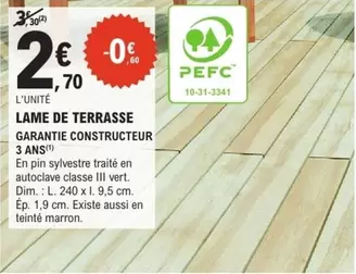 Lame De Terrasse offre à 2,7€ sur E.Leclerc Brico