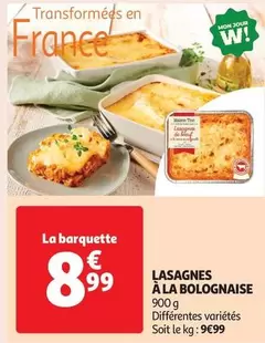 Lasagnes À La Bolognaise offre à 8,99€ sur Auchan Supermarché