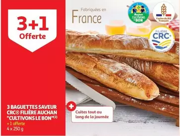 Auchan - 3 Baguettes Saveur Crc Filière "cultivons Le Bon" offre sur Auchan Supermarché