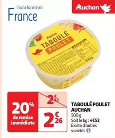 Auchan - Taboulé Poulet offre à 2,26€ sur Auchan Supermarché