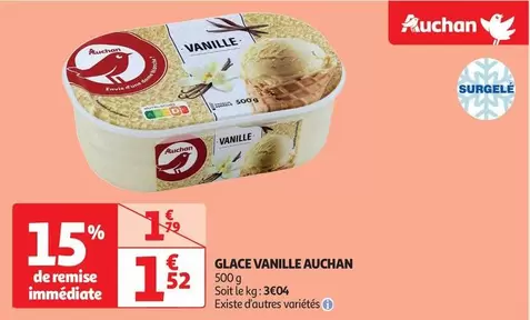 Auchan - Glace Vanille offre à 1,52€ sur Auchan Supermarché