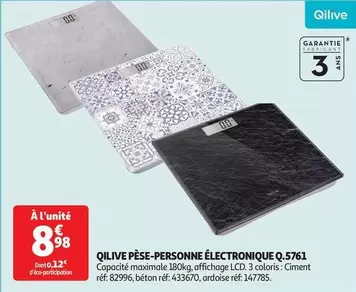 Qilive -  Pèse-personne Électronique Q.5761 offre à 8,98€ sur Auchan Supermarché