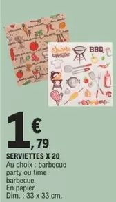 Dim - Serviettes X 20 offre à 1,79€ sur E.Leclerc