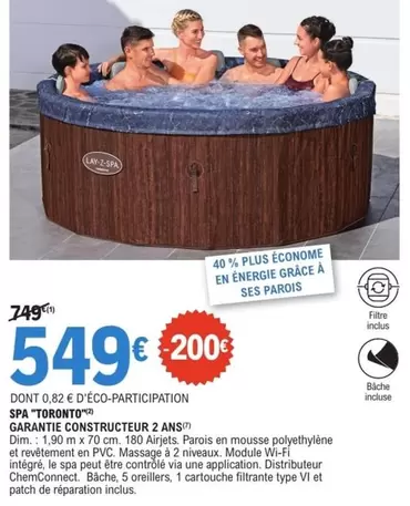 Dim - Spa "toranto" Garantie Constructueur 2 Ans offre à 549€ sur E.Leclerc