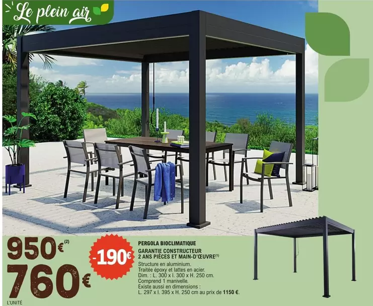 Dim - Pergola Bioclimatique offre à 950€ sur E.Leclerc