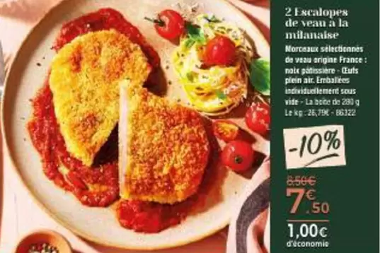 Escalopes De Veau À La Milanaise offre à 7,5€ sur Maison Thiriet