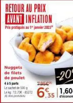 Nuggets De Filets De Poulet offre à 6,35€ sur Maison Thiriet