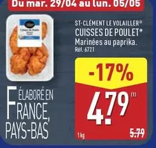 Cuisses De Poulet offre à 4,79€ sur Aldi
