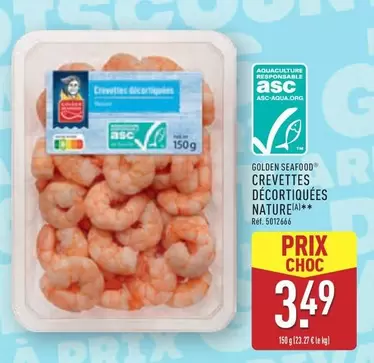 Golden Seafood - Crevettes Décortiquées Nature offre à 3,49€ sur Aldi