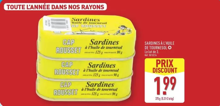 Cap - Sardines Al Trulle De Tournesol offre à 1,99€ sur Aldi