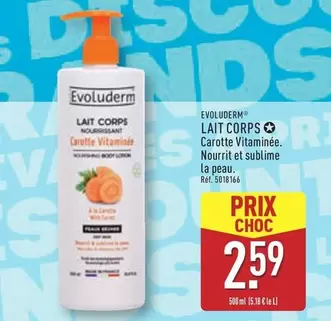 Evoluderm - Lait Corps offre à 2,59€ sur Aldi