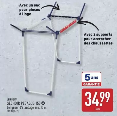 Séchoir Pegasus 150 offre à 34,99€ sur Aldi