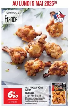 Maître Coq - Ailes De Poulet Arêtirs Nature offre à 6,9€ sur Netto
