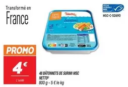 Netto - 48 Bâtonnets De Surimi Msc offre à 4€ sur Netto