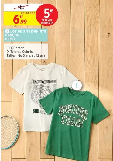 Lot De 2 Tee-shirts Garçon offre à 6,99€ sur Intermarché Hyper