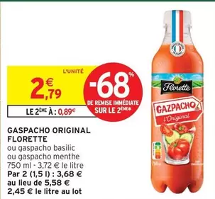 Florette - Gaspacho Original offre à 2,79€ sur Intermarché Hyper
