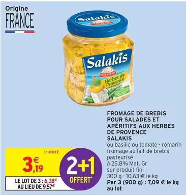Salakis - Fromage De Brebis Pour Salades Et Apéritifs Aux Herbes De Provence offre à 3,19€ sur Intermarché Hyper