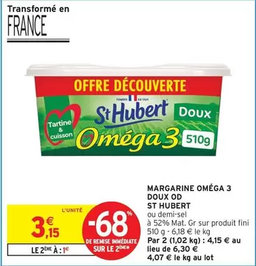 St hubert - Margarine Oméga 3 Doux Od offre à 3,15€ sur Intermarché Hyper