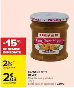 Beyer - Confiture Extra offre à 2,03€ sur Cora