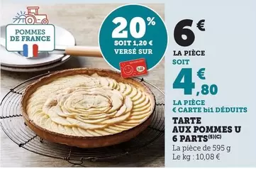 U - Tarte Aux Pommes 6 Parts offre à 6€ sur Bi1