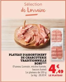 Plateau D'assortiment De Charcuterie Traditionnelle Boni offre à 4,49€ sur Bi1