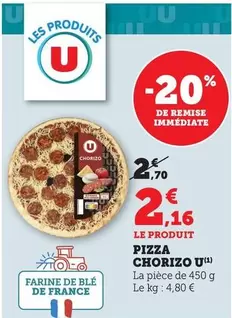 U - Pizza Chorizo offre à 2,16€ sur Bi1