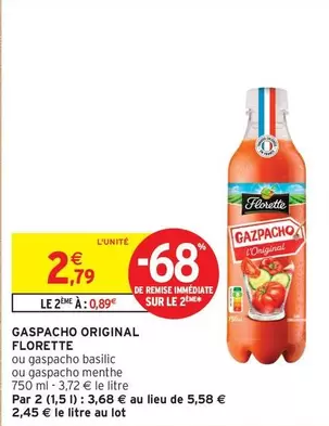 Florette - Gaspacho Original offre à 2,79€ sur Intermarché Express
