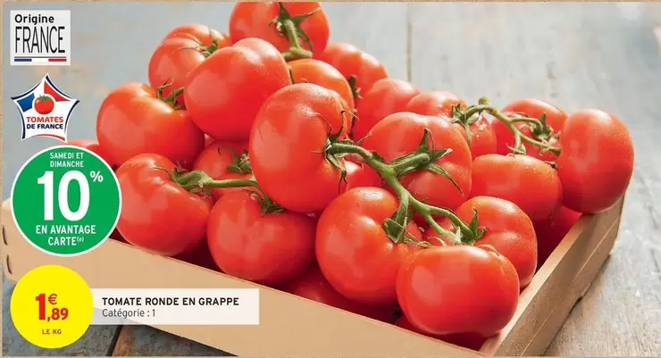 Tomate Ronde En Grappe offre à 1,89€ sur Intermarché Express