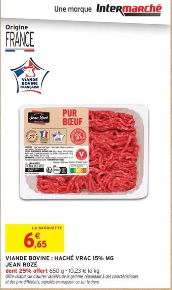 Viande Bovine: Haché Vrac 15% Mg offre à 6,65€ sur Intermarché Express