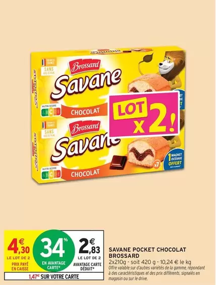 Brossard - Savane Pocket Chocolat offre à 2,83€ sur Intermarché Express